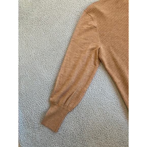 Talbots Sweater XL Wool Balloon Sleeve Square Neck Pullover Soft Cozy Minimalist - Picture 6 of 14